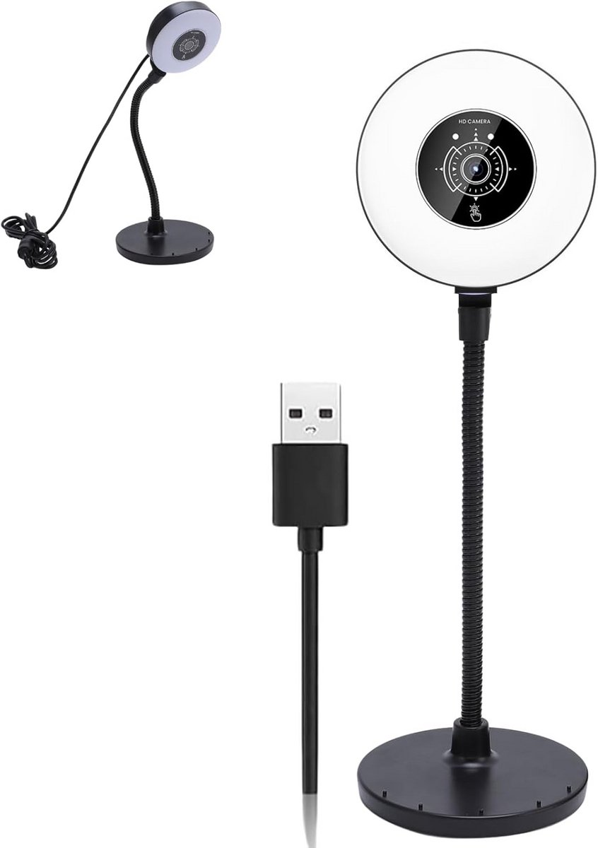 Streaming Webcam - PC Camera - Online Leren - TOF Autofocus - 5MP - Zwart