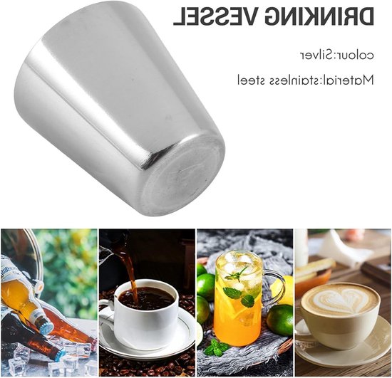 12 Stuks RVS Shotglazen 30ml voor Camping en Reizen, Perfect voor Koffie, Thee en Whisky — afbeelding 4