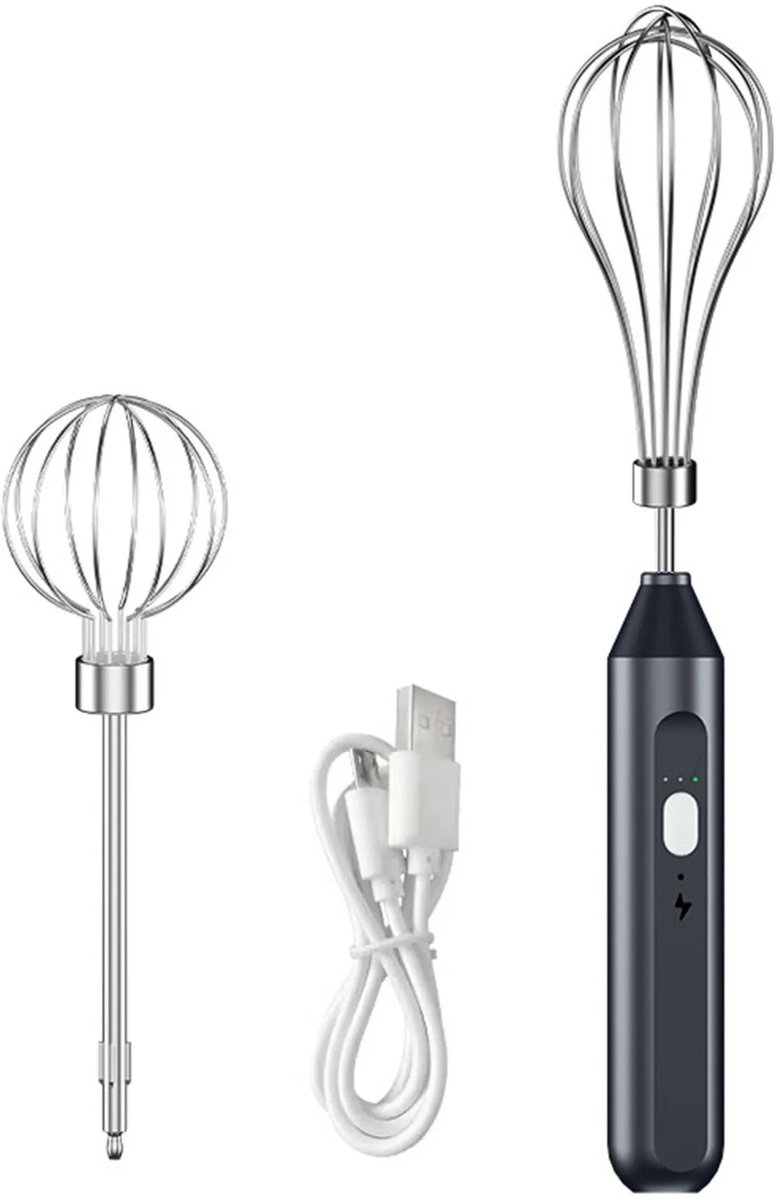 Elektrische staafmixer, drie snelheidsstanden, oplaadbare draadloze staafmixer, draagbare mini-mixer, geschikt om mee te koken - zwart