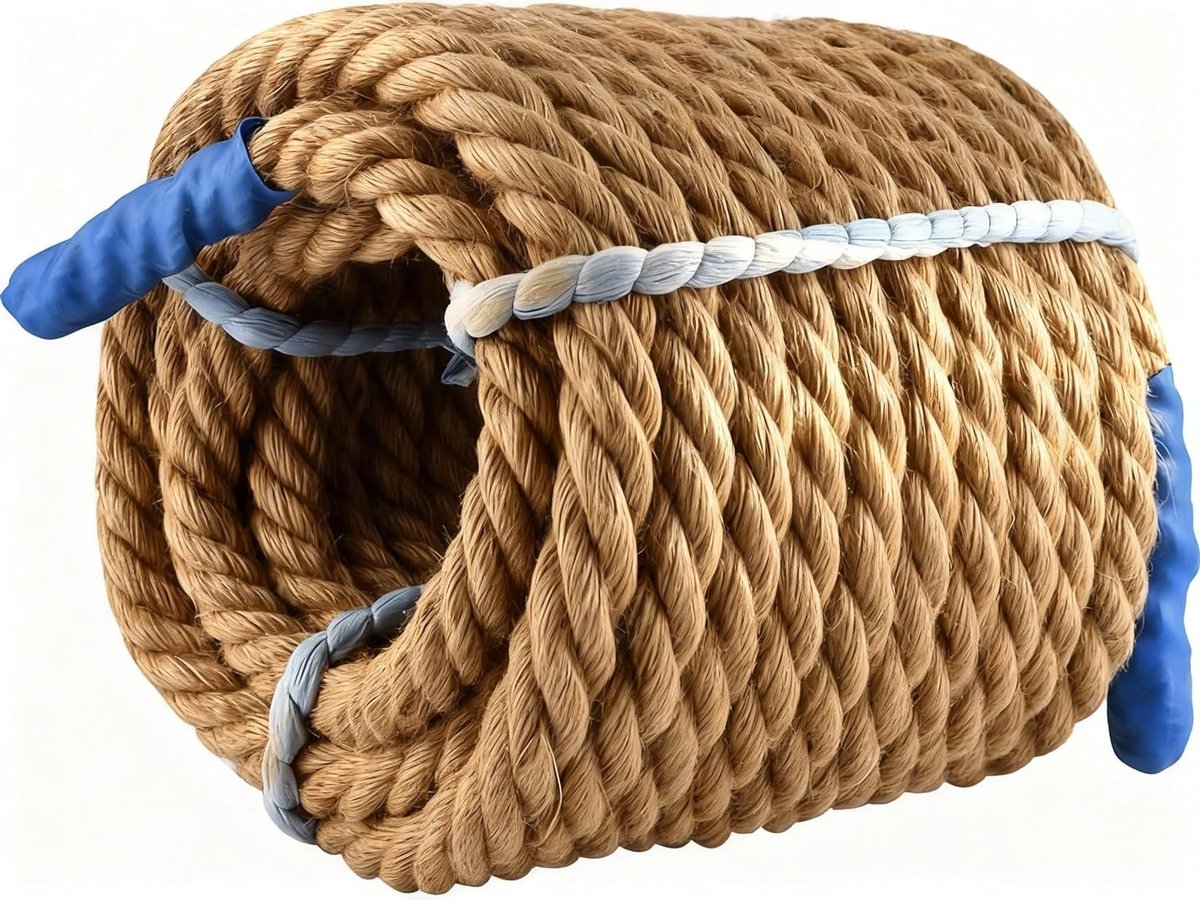 20m Jute Touw voor Trekspel en Tuinieren - Multifunctioneel Touw voor Klimmen, Bundelen en Decoratie met 20mm Diameter