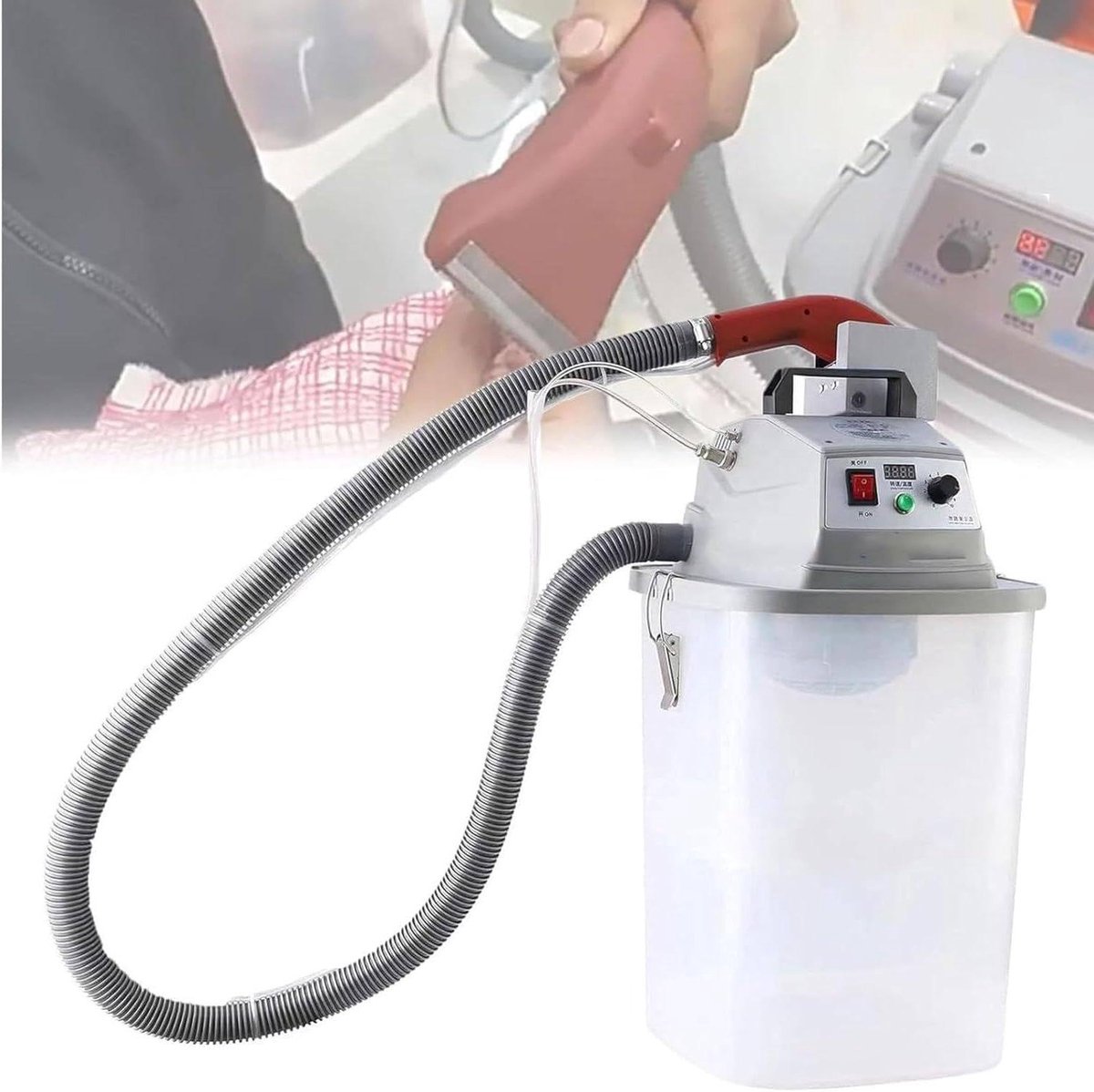 Elektrische Draadtrimmer - Stof Trimmer - Kleding Naden Afwerken - 3-in-1 Zuig en Snij - 15-50 mm breed - Grijs