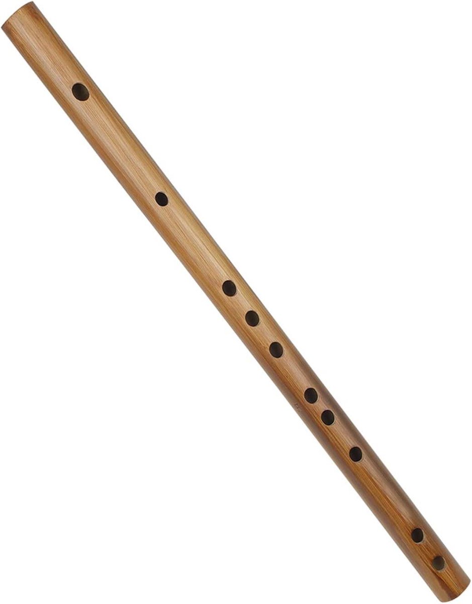 Houten Dwarsfluit - Chinese Fluit - Muziek Maken - Traditioneel Instrument - 45 cm - Beige