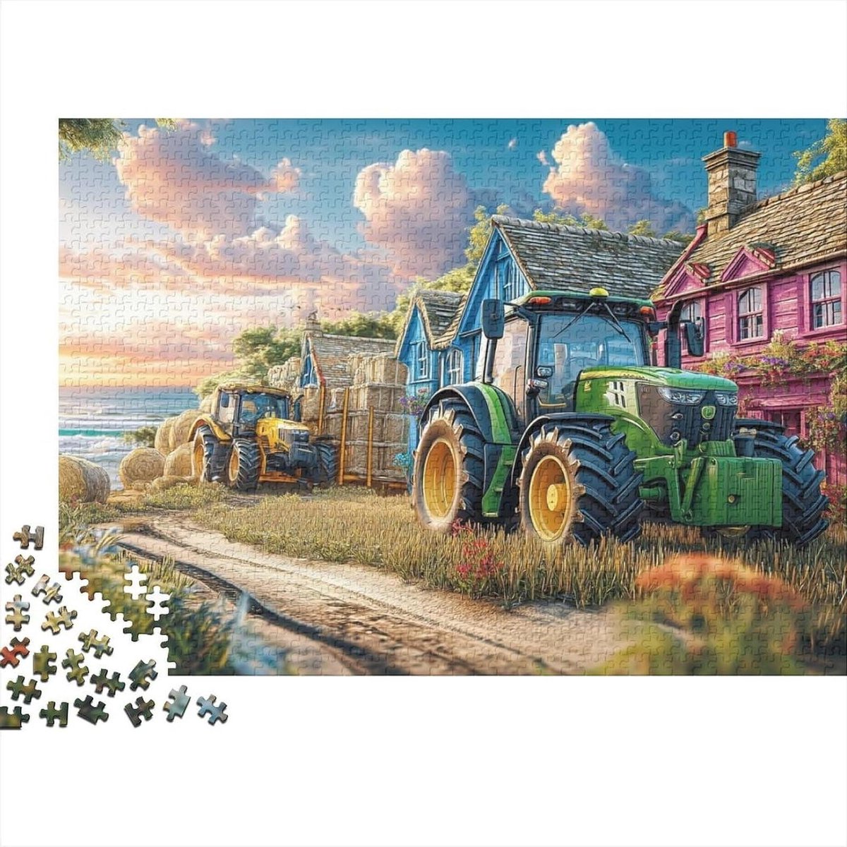 Landbouwpuzzel 1000 stukjes - Volwassen Puzzelspel - Ontspannend Spel - Gerecycled Materiaal - 38 x 26 cm - Gekleurd