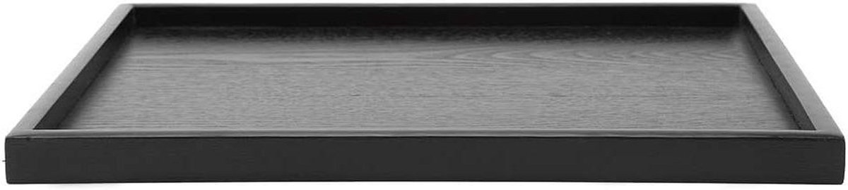 Houten Dienblad - Serveerschaal - Thee en Snacks - Massief Hout - 36 x 27 cm - Zwart
