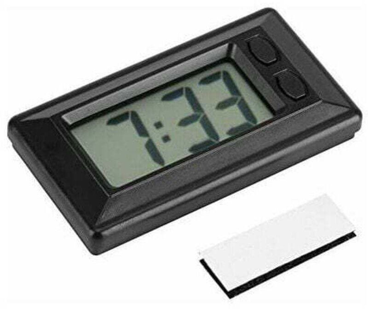 Draagbare digitale LCD-klok, 77x42,4x17,7 mm, elektronische klokgeschikt voor op het dashboard van de auto.