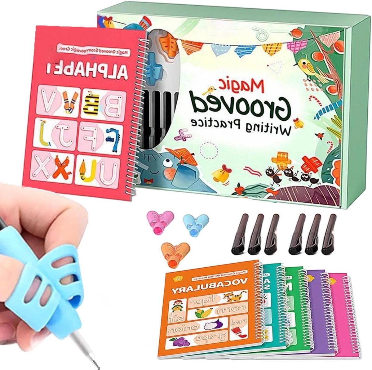 Schrijfoefening Kinderen - Oefenschrift Boek - Handschrift Leren - Herbruikbare Groeven - 97976 g - Niet gespecificeerd