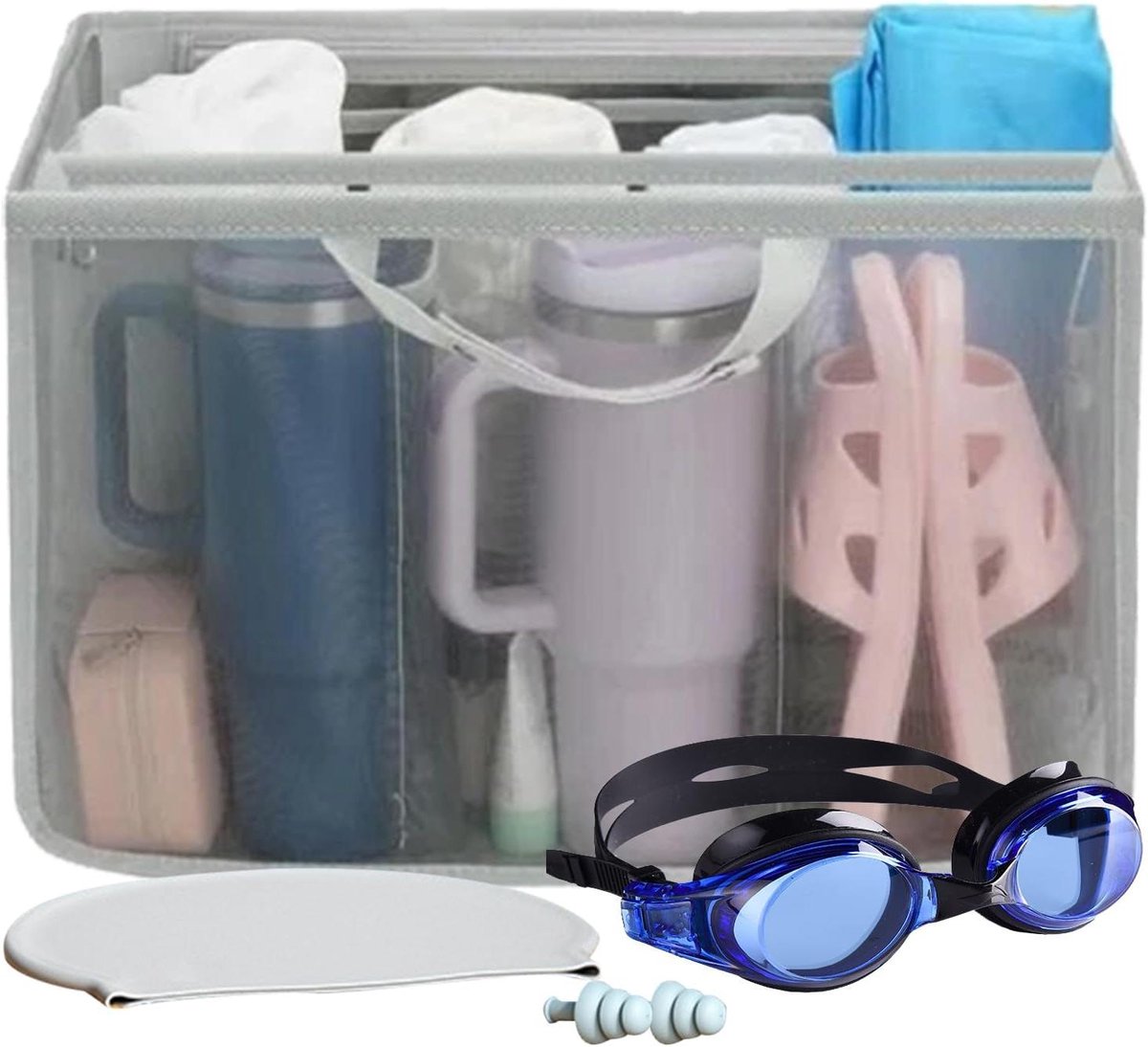 Bag Organizer - Tas Indeler - Ruimte Besparen - Wasbaar Mesh Materiaal - Large - Neutrale Kleur