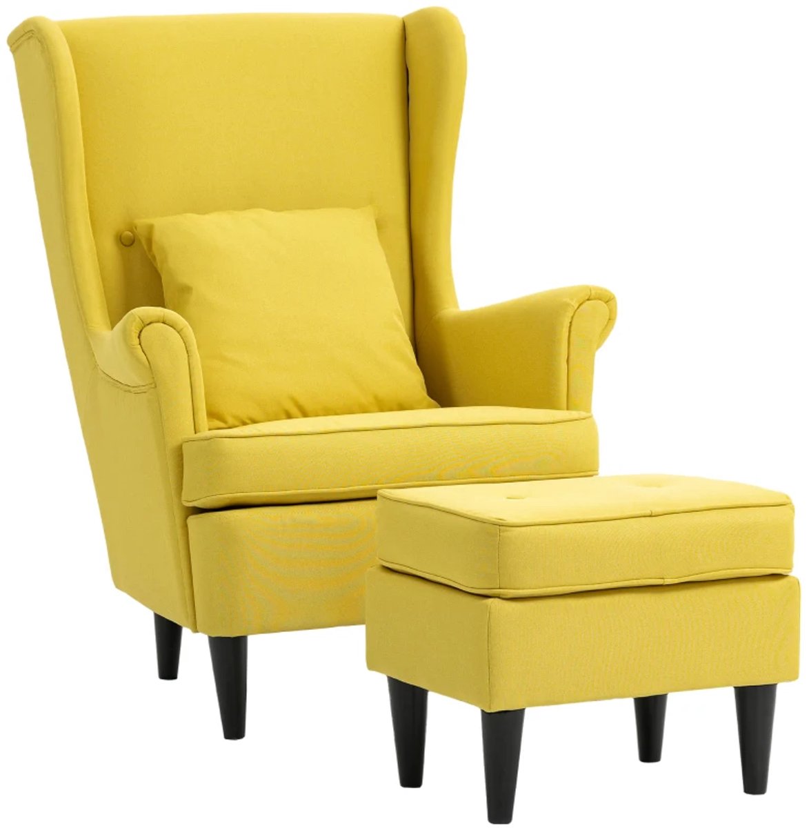 Fauteuil - Relaxzetel - Relaxstoel - Relaxfauteuil - Stoel - Met armleuning - Voor één Persoon - Geel