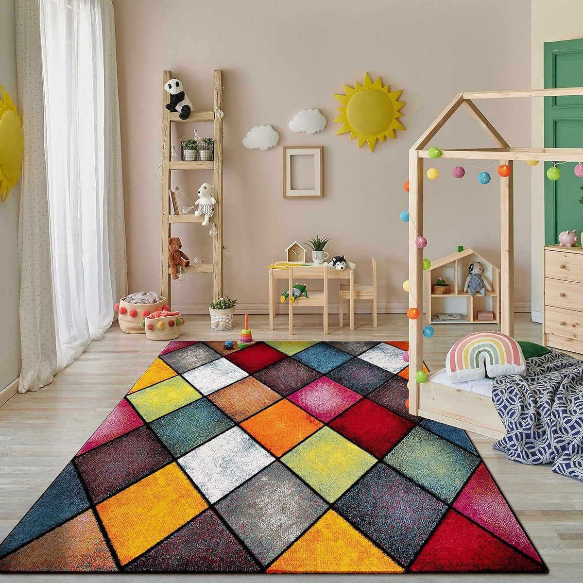 Vloerkleed Woonkamer - Laagpolig Tapijt - Interieur Verfraaien - Geschikt Vloerverwarming 