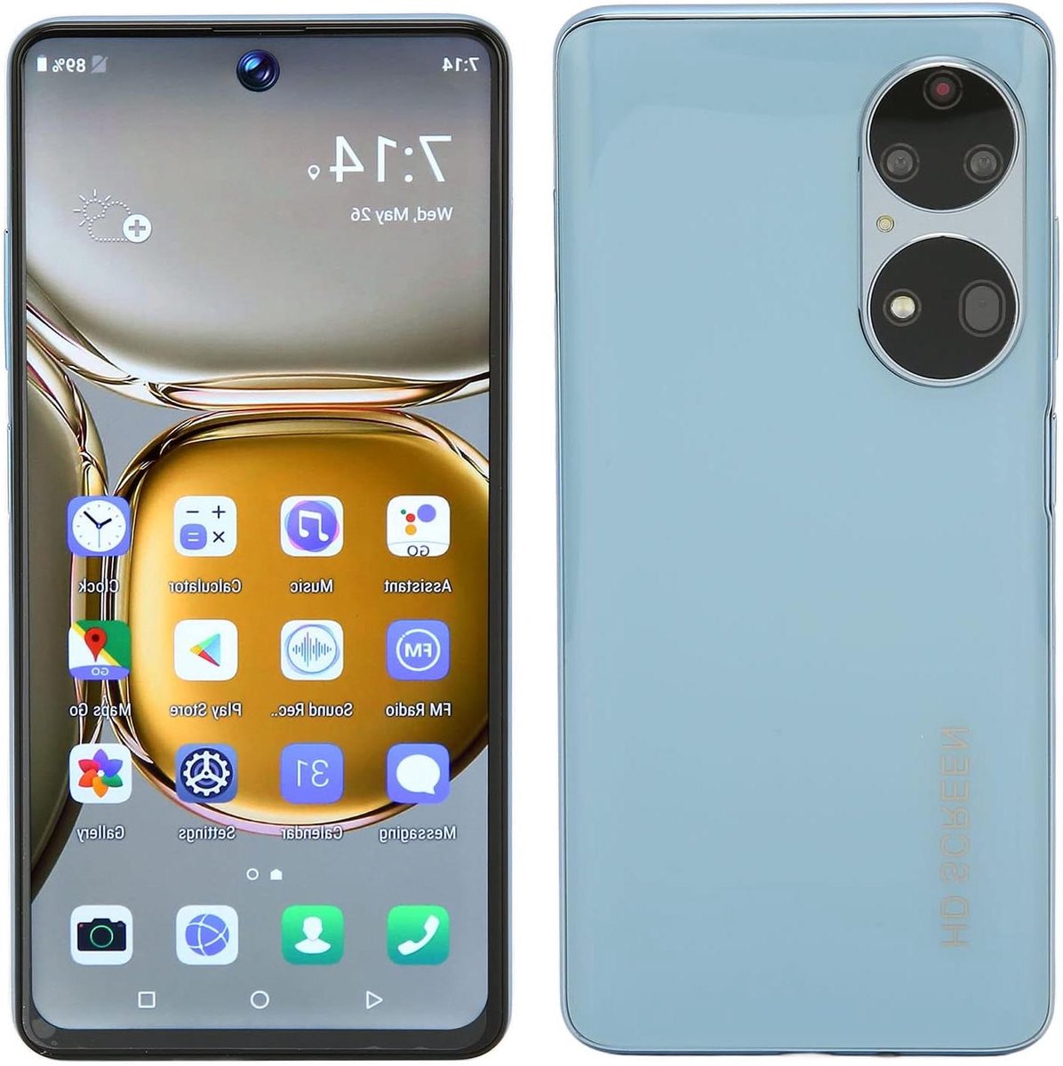 Mobiele Telefoon - Smartphone - Communicatie en Entertainment - Groot HD Scherm - 7 Inch - Blauw