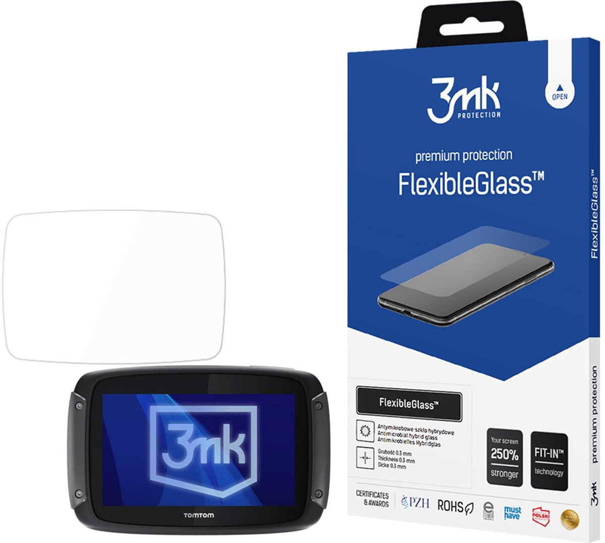 3Mk Flexibele Glasfolie Voor Tomtom Rider 550 Hoog Oleofobische Folie In Plaats Van Glas