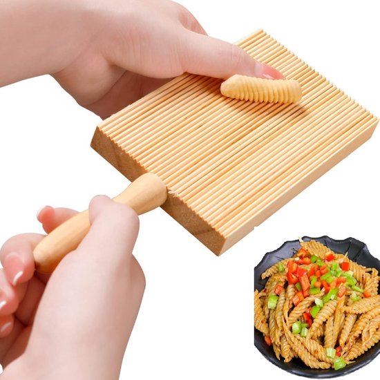 Allecto Plus - Gnocchi Houten Plank Pastamaker - Authentieke Pasta maken - Anti-aanbaklaag - Keukengereedschap van Allecto Plus — afbeelding 2