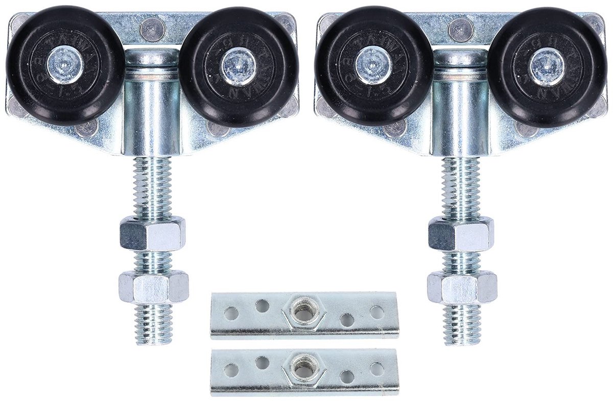 JHUBERS- Deurophangwiel 2 Stuks - Schuifdeurophangwiel - Ophangkatrol - Glazen Deurkatrol - Schuifdeurbeslag - Ijzer 88x100 mm - Deurwiel
