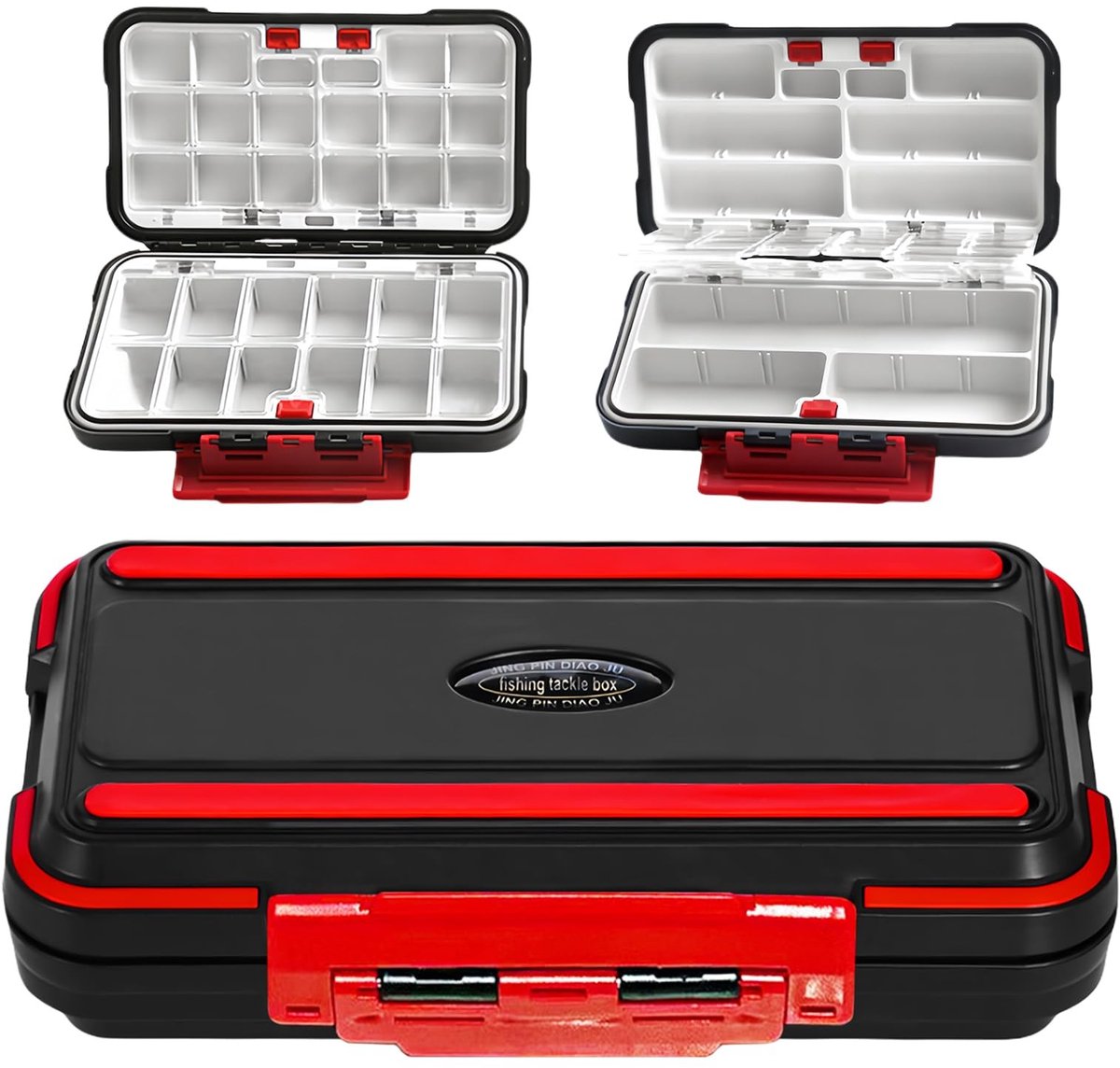 JHUBERS- Viskoffer Waterdicht - 30 Vakken - Opbergdoos - Hengel Accessoires - Hardbait Box - Verstelbare Compartimenten - Visdoos