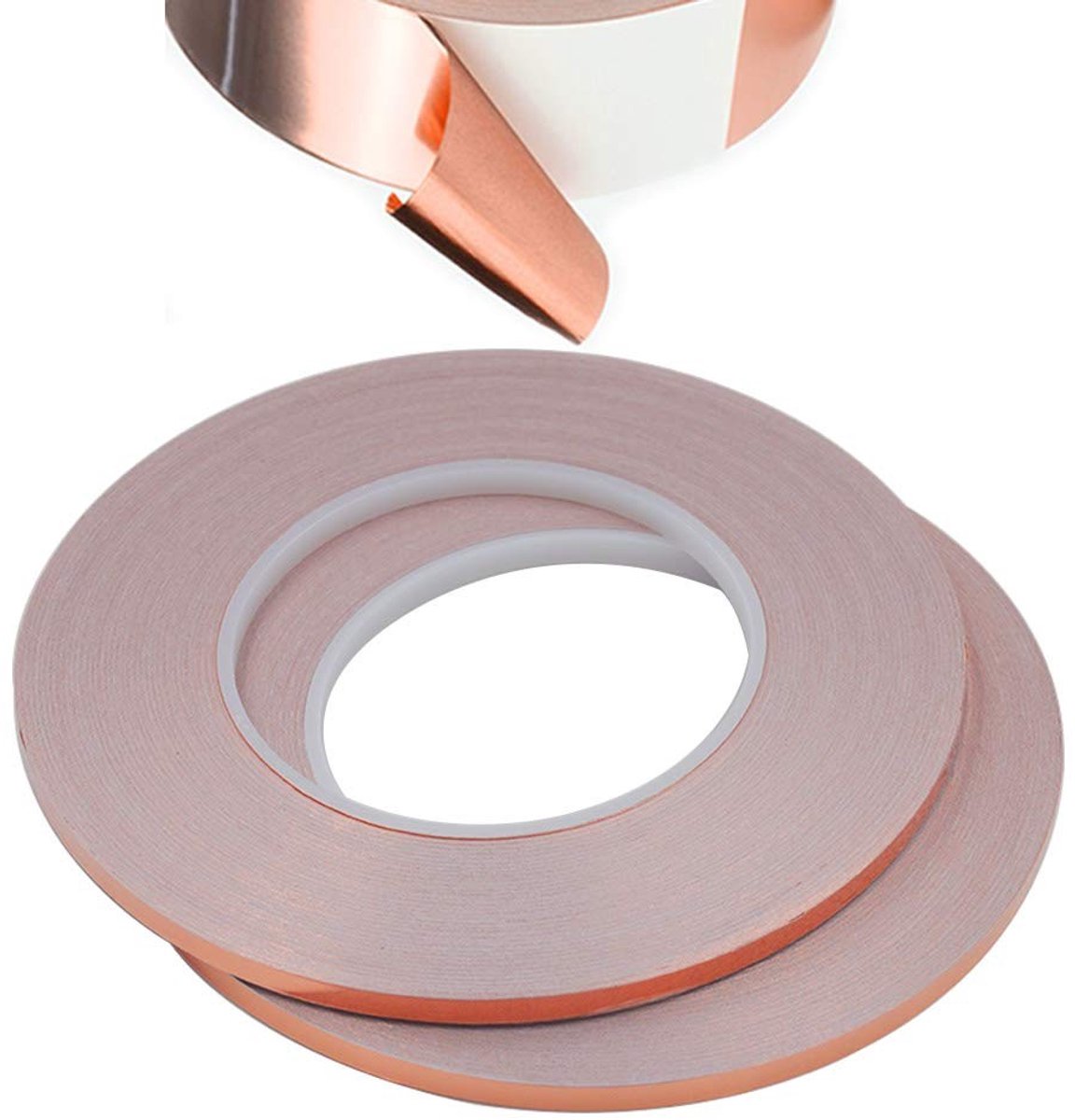 Dailygoods - Premium Koperfolie Tape - Afscherming en RF - 50 m x 5 mm - Elektrische Reparatie - Handwerk - 2 Stuks