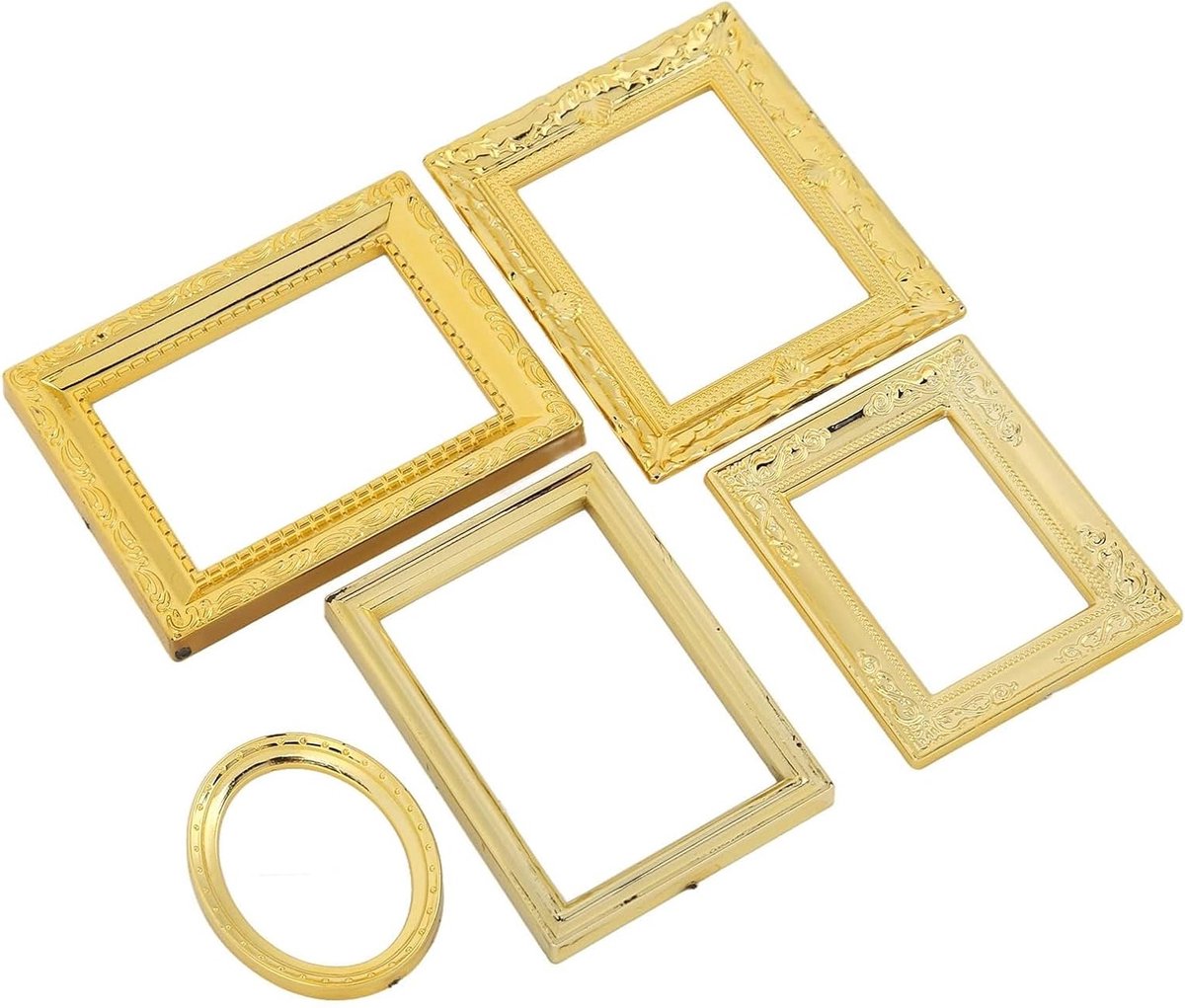 Vintage Gouden Miniatuur Fotolijst voor Poppenhuis met Spiegel, Perfecte Decoratie voor Speelgoedhuisjes