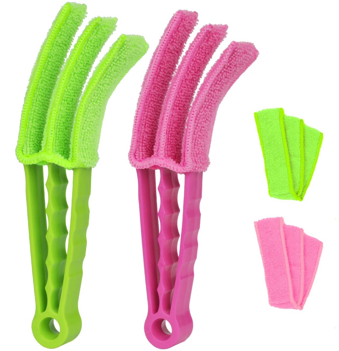 Dailygoods - Set van 2 Jaloezieën Reinigingsborstels met Microfiber Doekjes