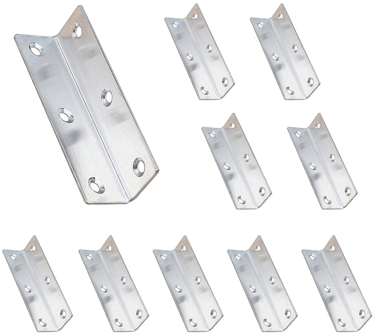 Dailygoods- Hoekbeugel 90° Buigontwerp - Roestvrijstalen Beugel - L-vormige Bevestiging - Meubelplanken - 100x25x25mm - Sterke Verbinding - Plankbeugel