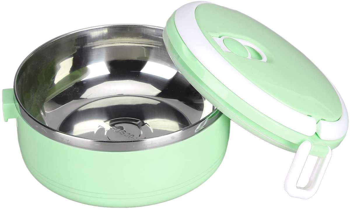 Dailygoods- Warmhoudbox Geïsoleerd - Thermische Lunchbox - Roestvrij Staal - Voor Thuis/School/Kantoor - Rond - Duurzaam en Voedselveilig