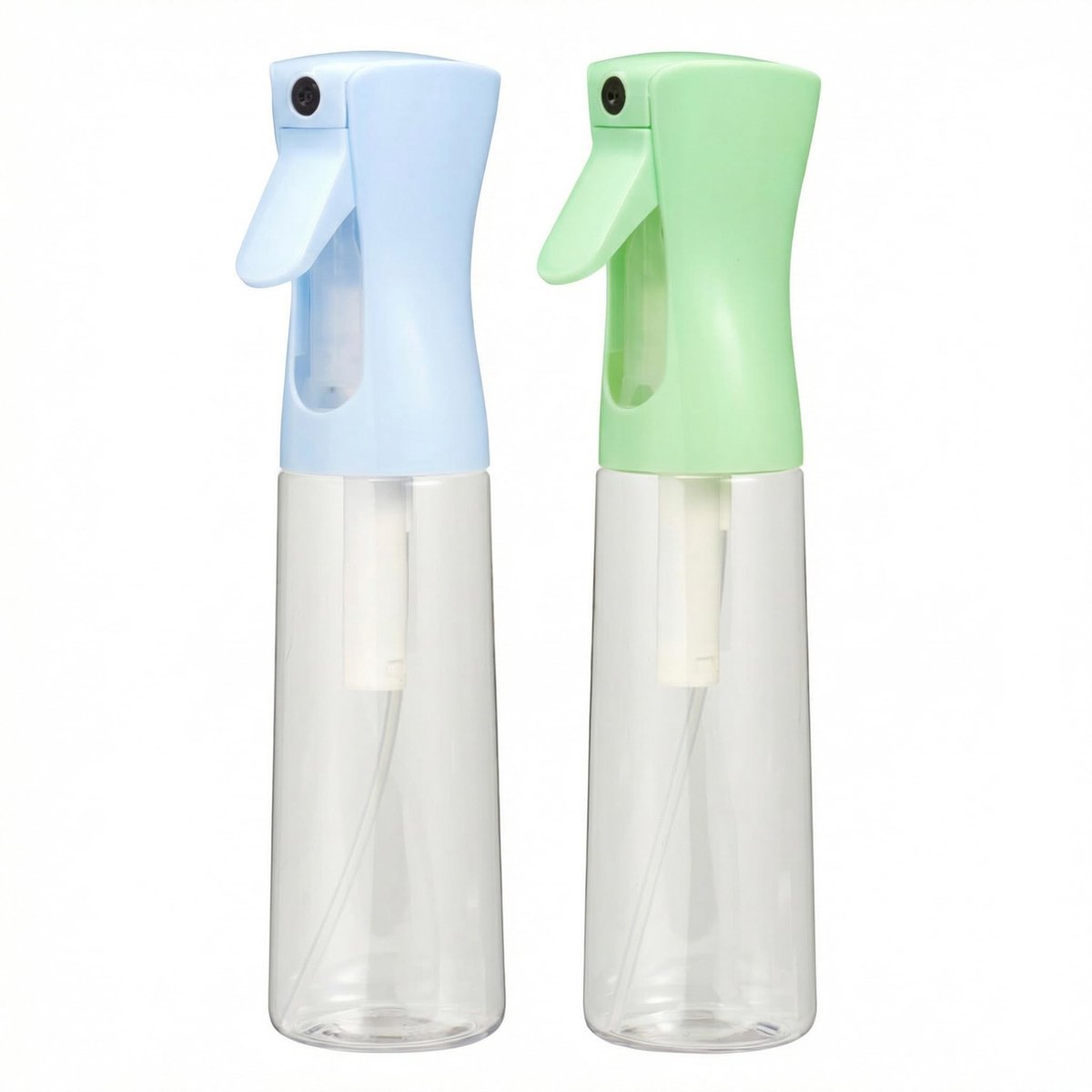 Dailygoods- Spuitfles set van 2 - Fijne nevelverstuiver - Navulbare container 310 ml - Transparante fles - Ø 6 x 24 cm - Ideaal voor haarstyling/planten - Sprayfles