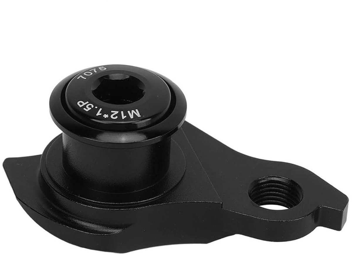 Dailygoods- Derailleurhanger CNC-gefreesd - Aluminiumlegering - Stevig en duurzaam - Eenvoudige installatie - 38,4 x 65,3 mm - Zwart - Fietsbevestigingshaak