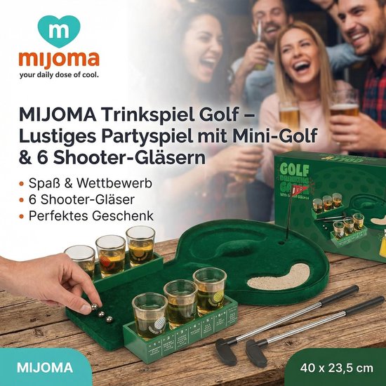 Dailygoods - Drinkspel Golf met Mini-Golf en 6 Shooter Glazen van Dailygoods — afbeelding 5
