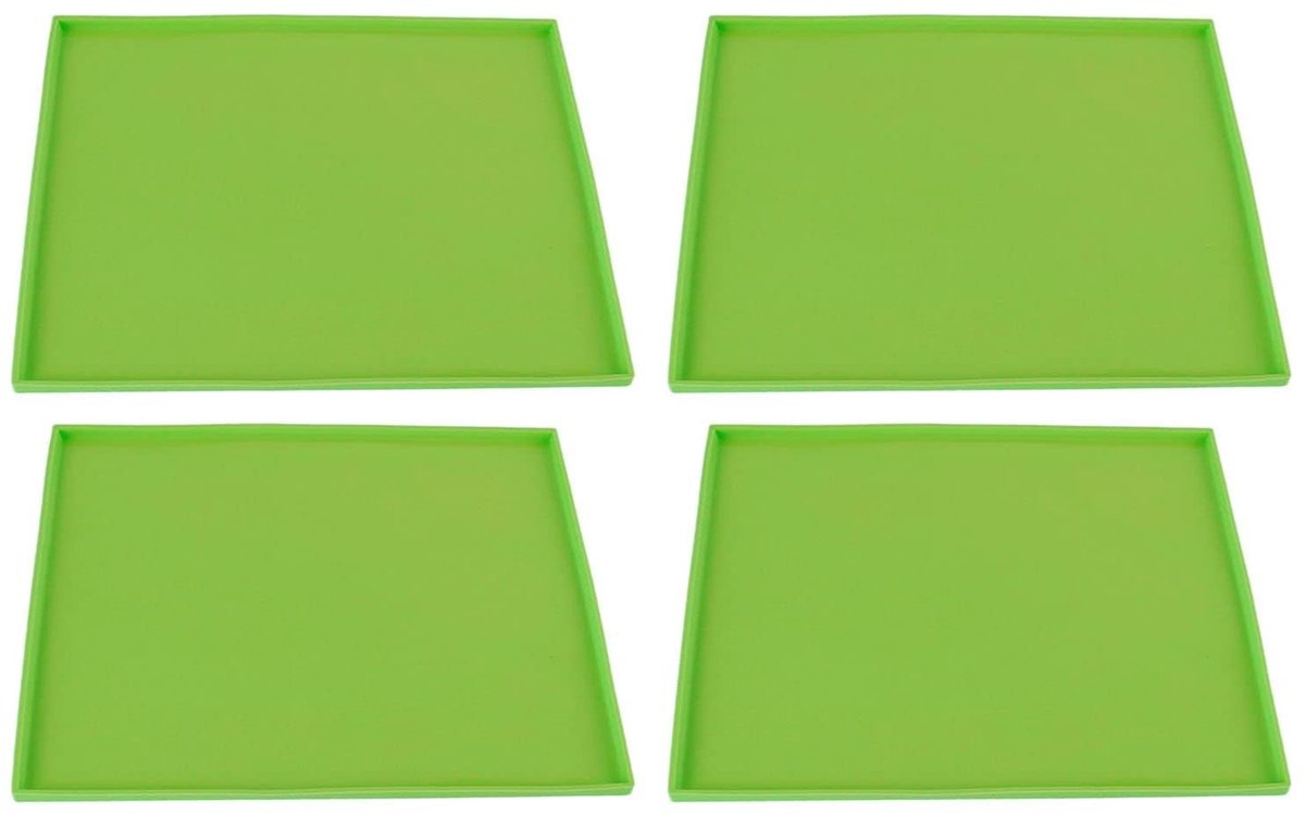 Dailygoods- Dehydrator Mat 4 Stuks - Siliconen Droogschalen - Antiaanbak - Levensmiddelenkwaliteit - Verhoogd Lipdesign - Afmetingen 31 x 26 cm - Droogmat