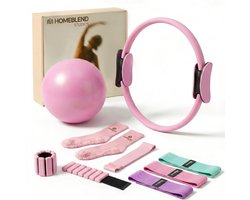 Homeblend 9-Delige Pilates Set Roze - Gewichten, Weerstandsbanden & Sokken
