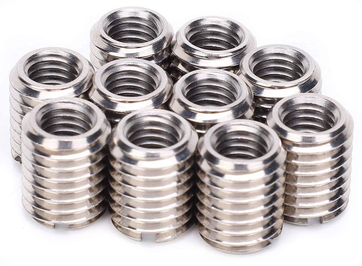 Dailygoods- Reducer Noten 10 Stuks - M8 Binnendraad/M12 Buitendraad - RVS Reparatie - Schroefdraadreparatie - Eenvoudig te Installeren - Flexibel Ontwerp - Verloopmoer