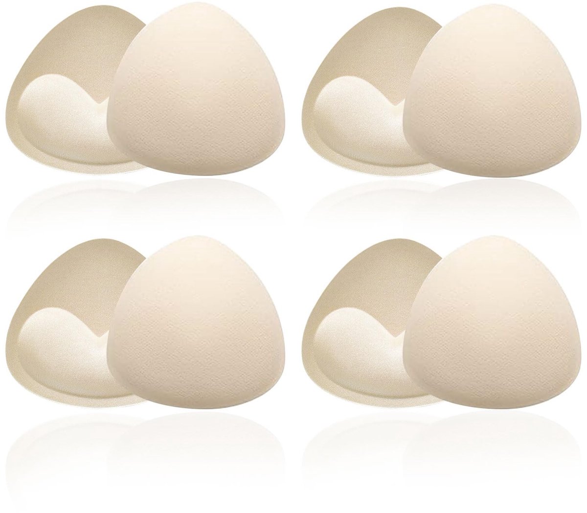 Dailygoods- Sujetador Push Up - 4 Paar Relleno - Almohadillas voor Sujetador - Extraïeerbare Rellenos - Foam voor Triangular Brasier - Beige Kleur - Bh-inzetstukken