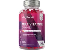WeightWorld Multivitamine gummies - 120 gummies - 13 Essentiële Vitamines & Mineralen - Multivitaminen Man & Vrouw - Natuurlijke Aardbeiensmaak