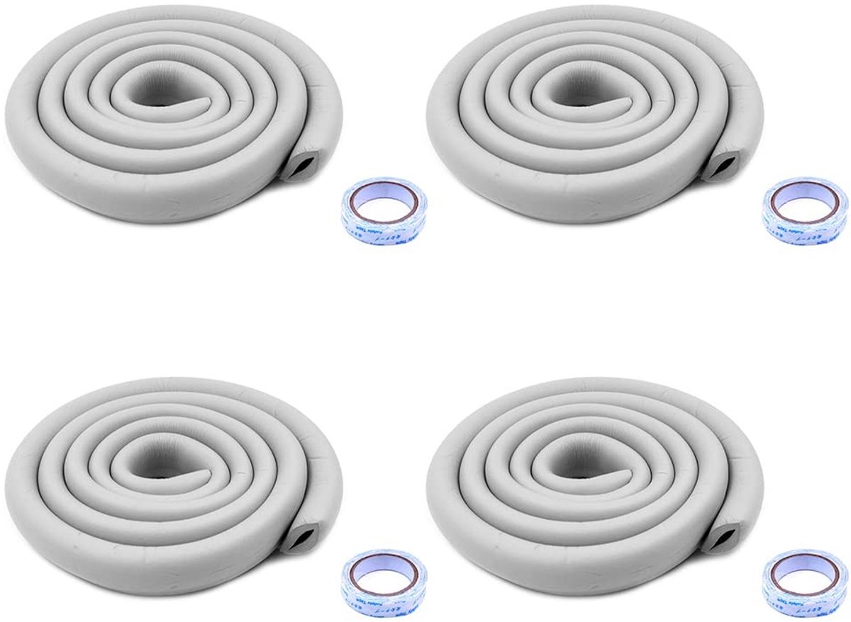 Dailygoods- Babybeschermer 2M - Dikke/Zachte Randbeschermer - Niet-giftig - Afneembaar/Herbruikbaar - Geschikt voor Hoeken/Randen - Inclusief Tape-connectoren