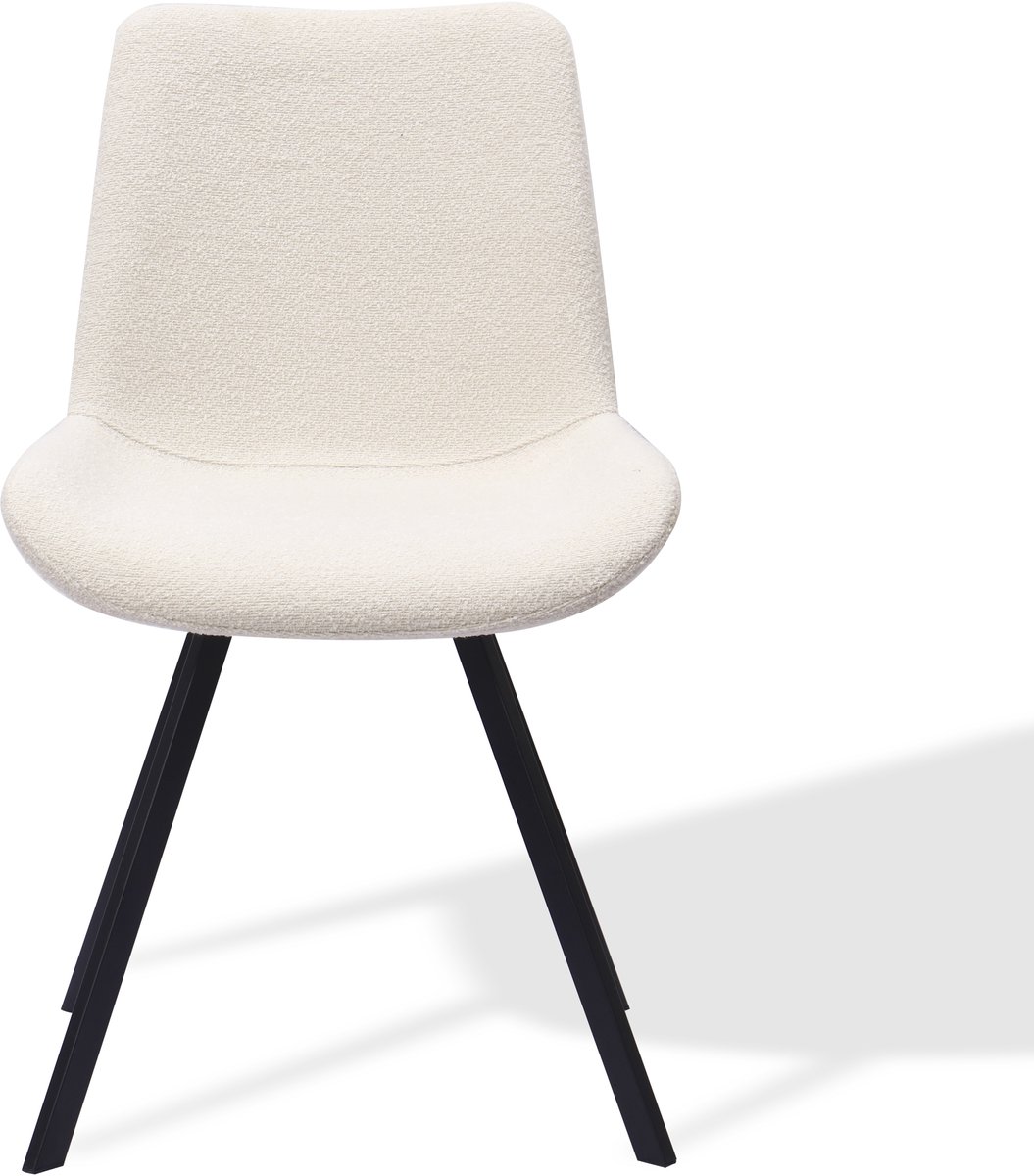 MODFU Eetkamerstoelen - 360° Draaibaar - Ergonomisch - Industrieel - Stof En Metaal - Wit - Set Van 2