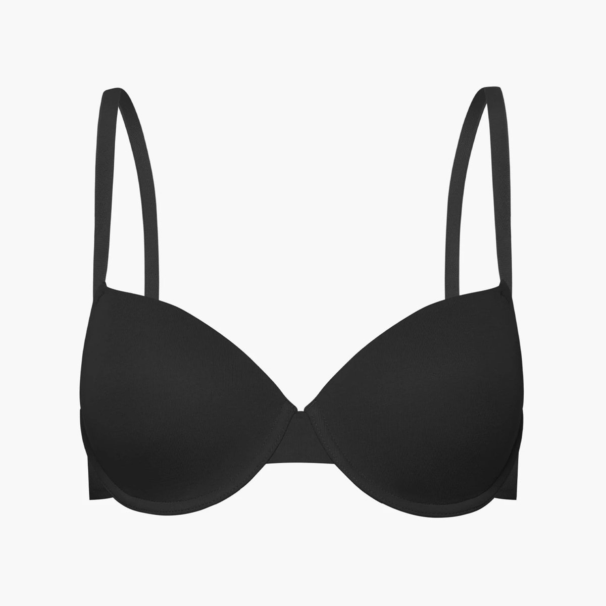 cfab Katoenen T-shirtbeha met beugel - zwart - 75B - BH Zonder Beugel Voorgevormd - Ondergoed - Naadlos