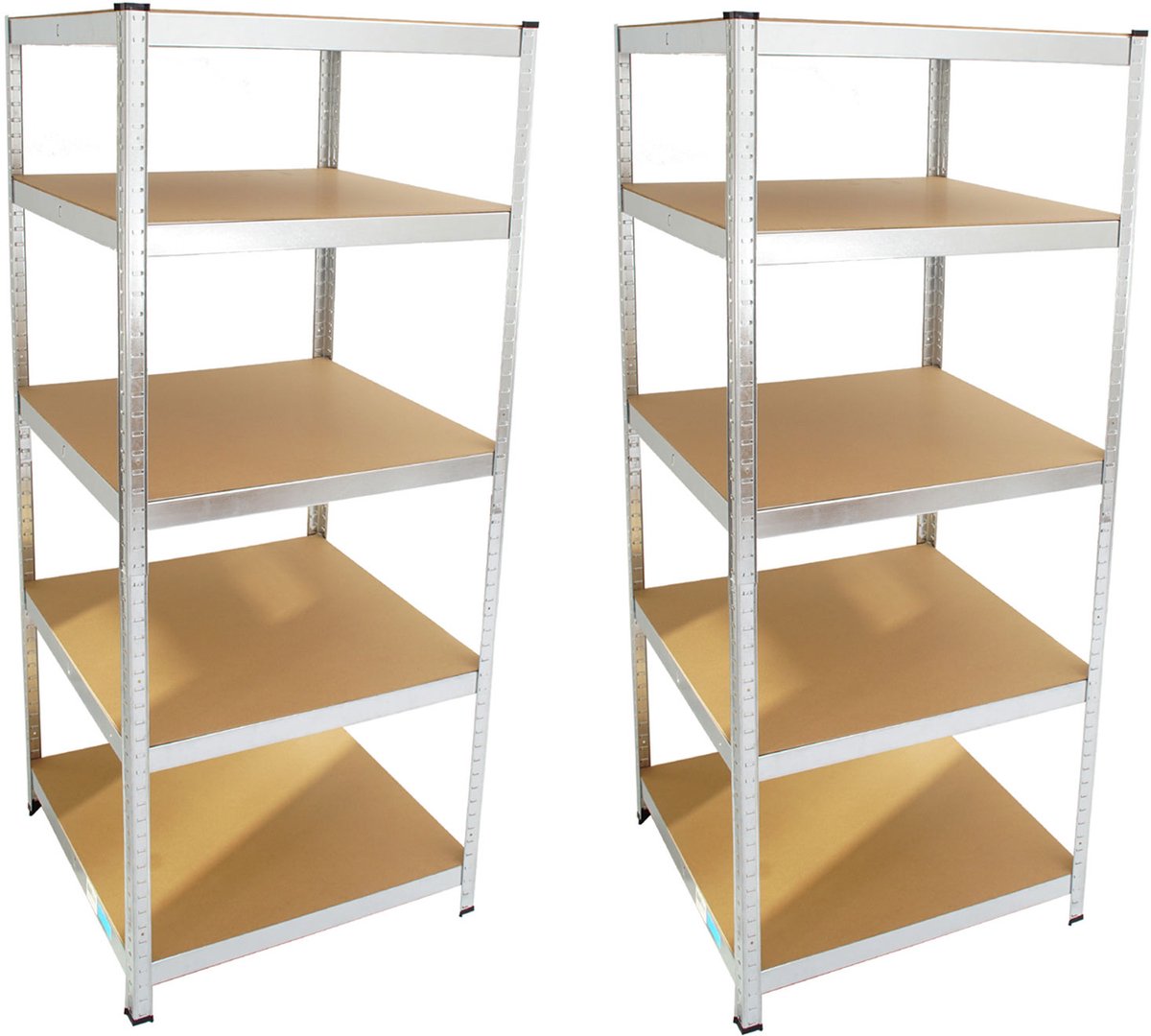 TRUTZHOLM - Zware Opbergrekken 180x75x75 cm - Set van 2 - 875 kg - 5 Legborden - Insteekbare Stelling - Kelderrek - Extra Diep
