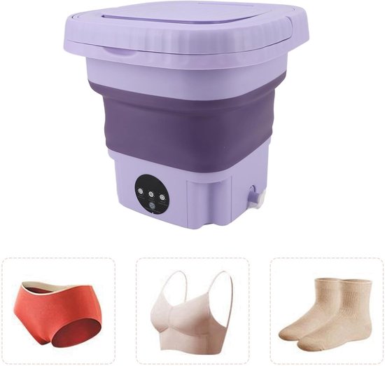 Draagbare Wasmachine - Mini Emmer - Kleding Reinigen - Opvouwbaar Ontwerp - 11 Liter Capaciteit - Wit — afbeelding 4