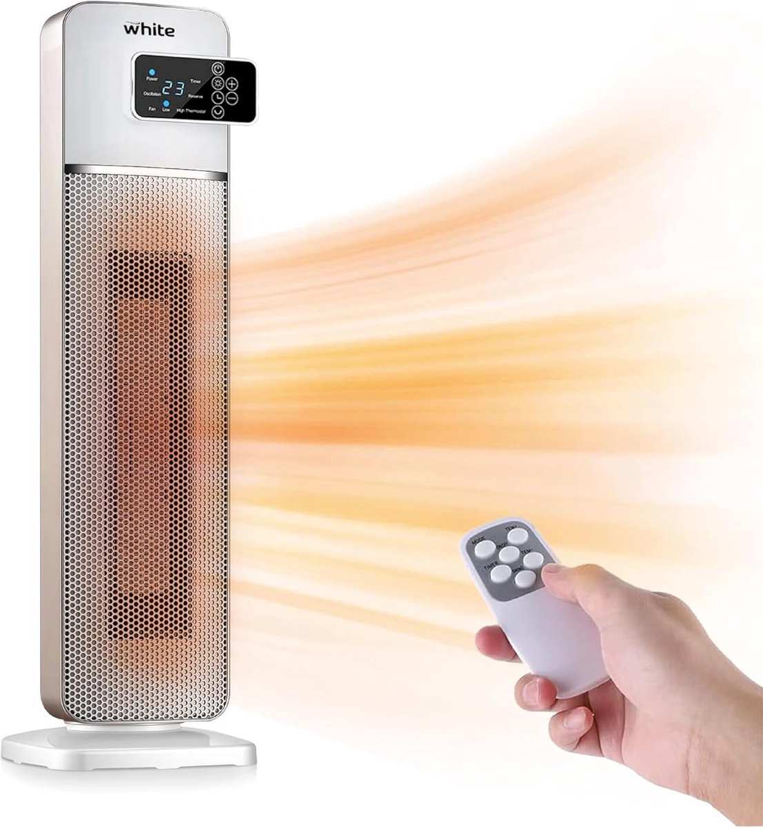 Elektrische Verwarming - Ventilatorkachel Keramiek - Ruimte Verwarmen - Met Afstandsbediening - 2000 Watt - Wit