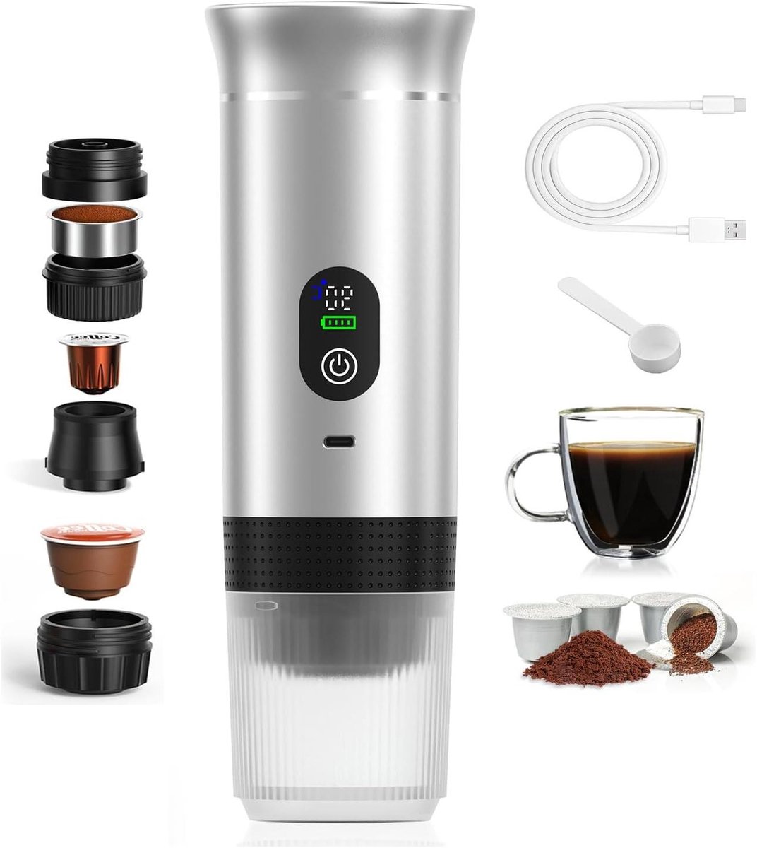 Koffiezetapparaat - Espresso machine - Snelle koffie - Compact design - 15 cm breed - Zwart