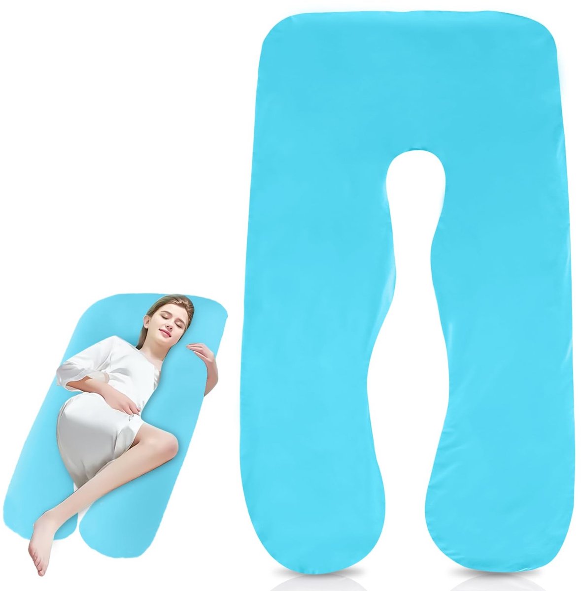 Dailygoods- Zwangerschapskussen J-vormig - Afneembare Katoenen Hoes - Machinewasbaar - Voedingskussen - Lichaamskussen 150 x 80 cm - Ergonomisch Ontwerp
