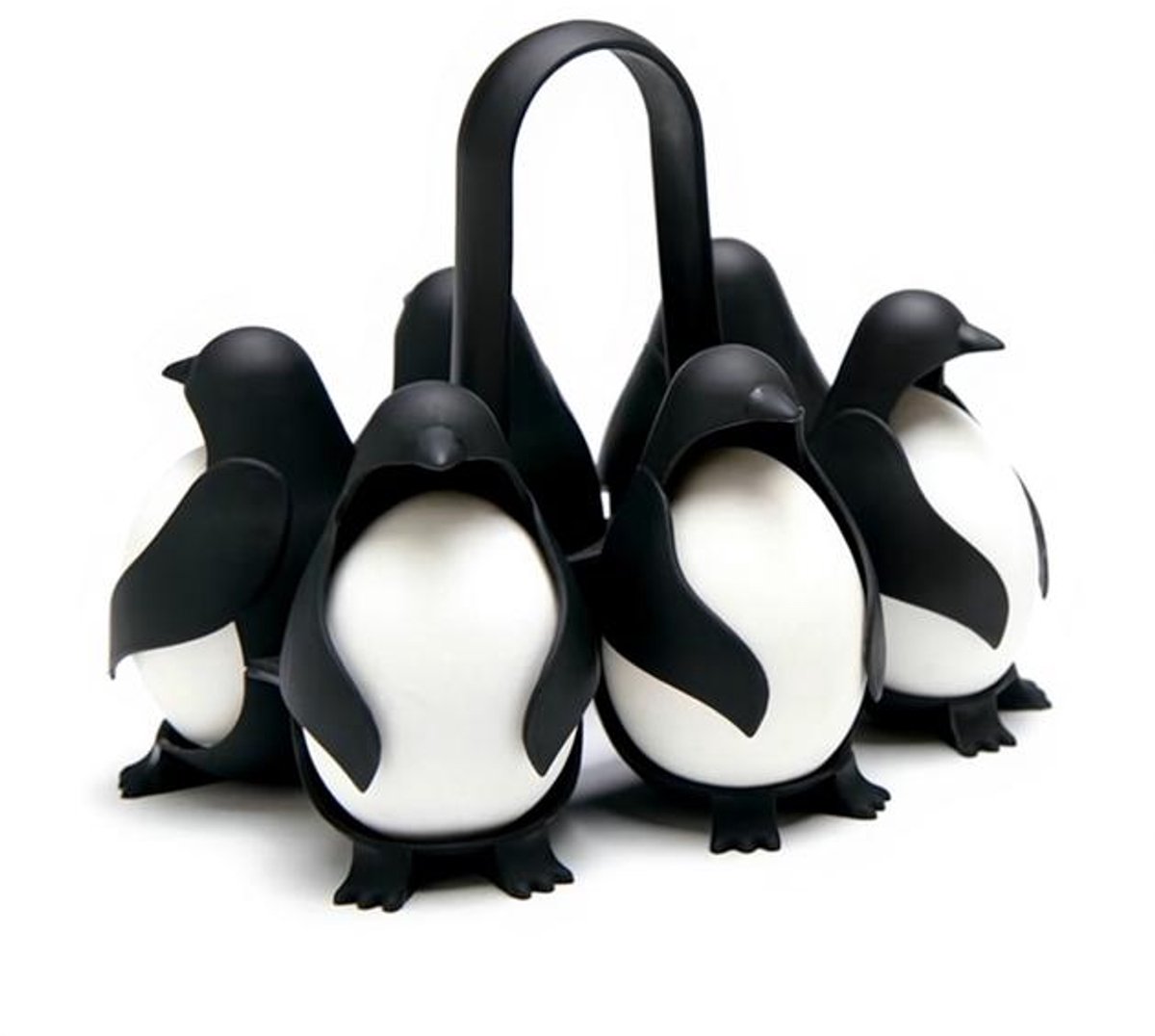ElleMooi Eierhouder 3-in-1 – Eierkoker voor 6 Eieren – Pinguïnhouder voor Koken, Bewaren en Serveren – Hittebestendig & Koelkastbestendig