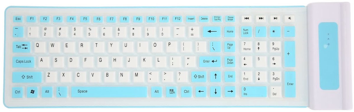 Dailygoods - Draadloos Toetsenbord - Stofdicht - Siliconen - Blauw - Waterdicht - Geschikt voor Pc, Notebook, Laptop - Zacht en Stil