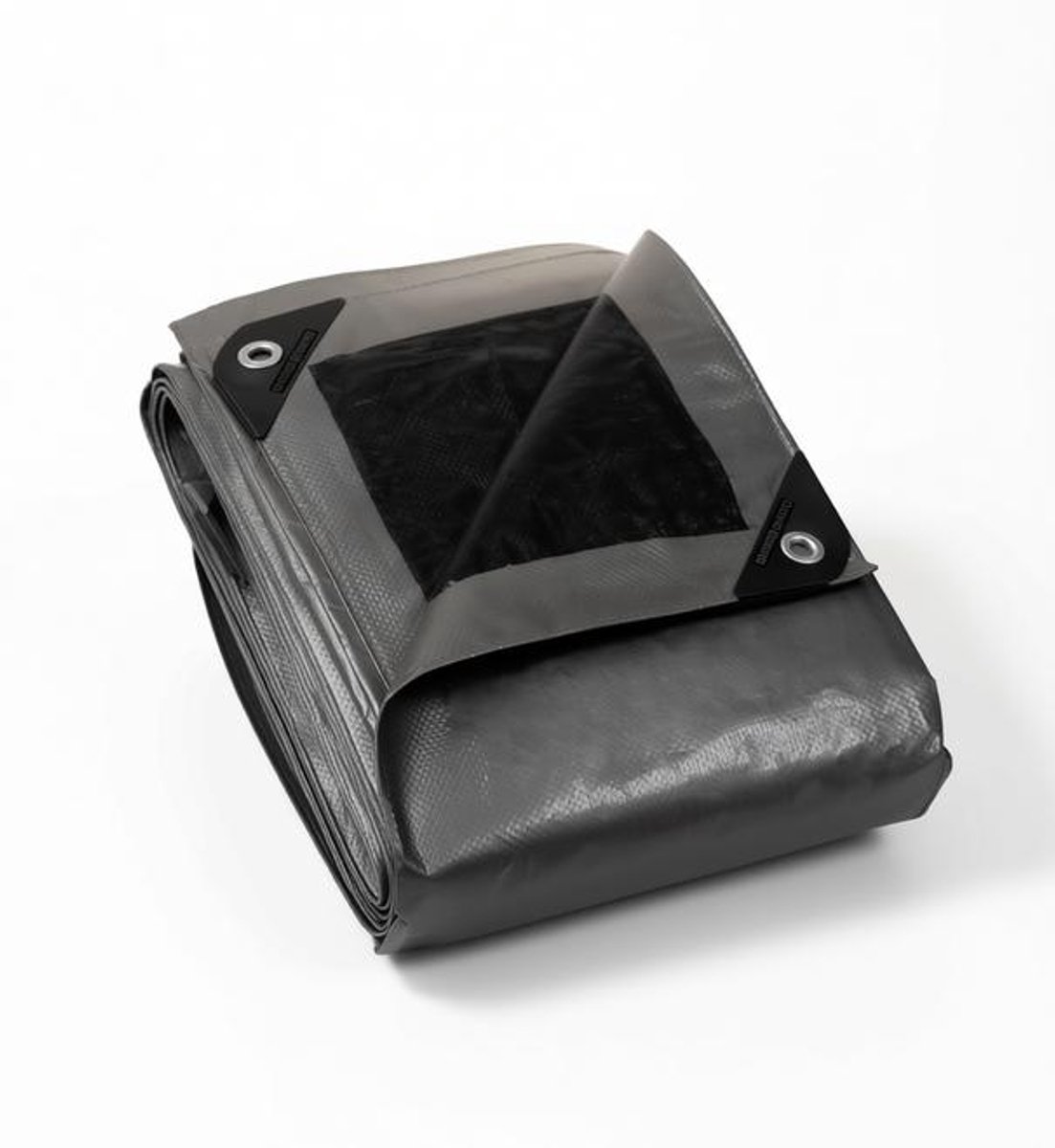 ElleMooi Afdekzeil met ogen Waterdicht 3m x 3m Grijs/Zwart Polyethyleen Zeil 120g/m² Scheurtvast UV-gestabiliseerd Multifunctioneel Beschermzeil voor Tuinmeubelen Auto Motor Caravan