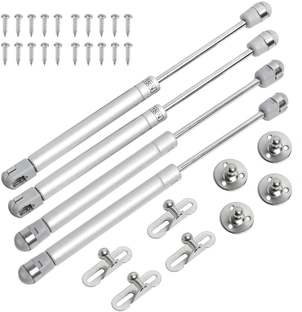 Dailygoods- Gasveren 150N/15 kg - 4-delige Set - Hydraulische Schokdemperveren - Staal - Zachte Sluiting - Duurzaam en Betrouwbaar - Schokdemper