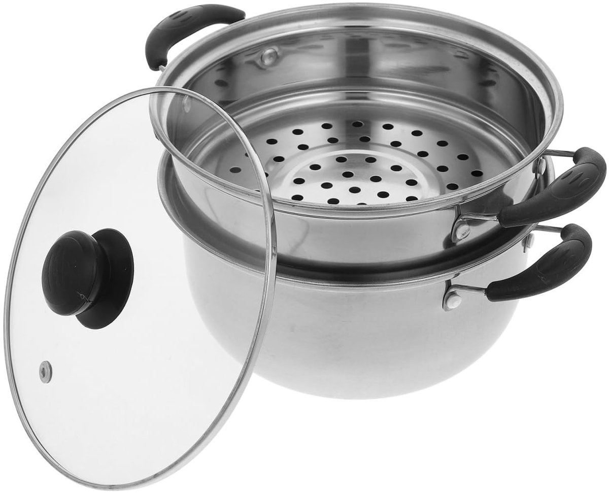 Dailygoods- Soeppan Duurzaam - Stoompan - Roestvrij Staal - Meerlaagse Ketel - Grote Pot -