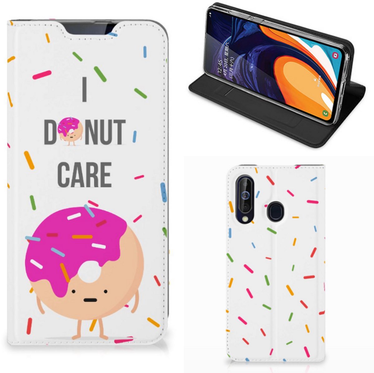Samsung Galaxy A60 Flip Style Cover Donut Roze