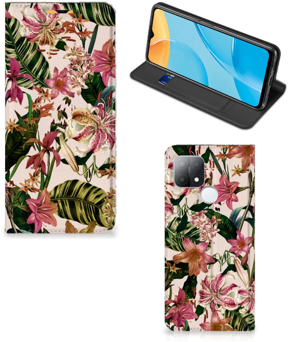 OPPO A15 Smart Cover Flowers