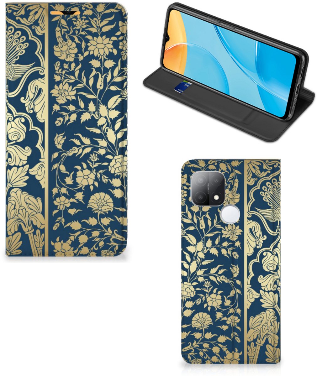 OPPO A15 Smart Cover Beige Flowers
