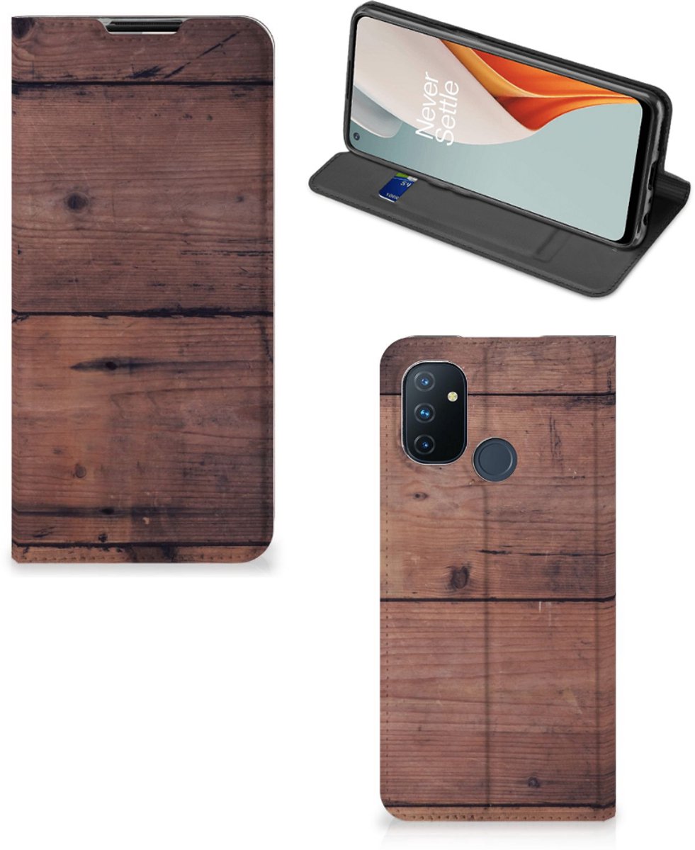 OnePlus Nord N100 Book Wallet Case Old Wood