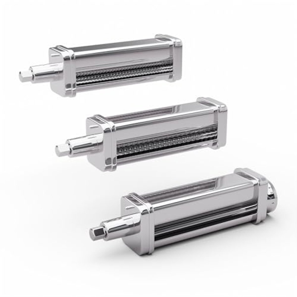 Pasta-opzetstuk voor keukenmachine - 3-in-1 set met 8 diktes, roestvrijstalen uitvoering