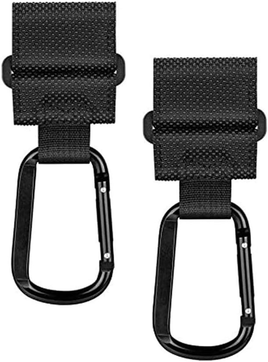 Allecto - Webbing hook - Carabiner - Multi-purpose - Stroller pram - Home garden office outdoor - Bevestigingshaak - Geschikt voor kinderwagen - Zw...